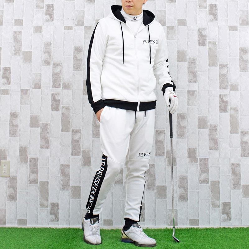 ゴルフ セットアップ メンズ 上下セット ゴルフウェア ビッグロゴ ゴルフパンツ ジップアップ ジャケット パーカー ジョガーパンツ 秋冬 春夏(10387円)