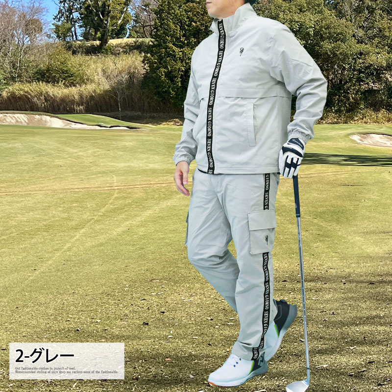 ゴルフ 上下セットアップ メンズ ゴルフウェア GIORNO SEVEN ジョルノセブン アウター ジャケット リップストップ素材 テープ使い ブルゾン ゴルフパンツ 秋冬 | ブランド登録なし | 02
