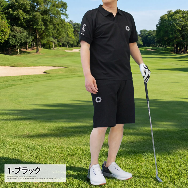 ゴルフウェア セットアップ 上下 メンズ GIORNO SEVEN ジョルノセブン ゴルフポロシャツ ハーフパンツ ショートパンツ 半袖 春夏 COOLMAXかのこ素材 | ブランド登録なし | 01
