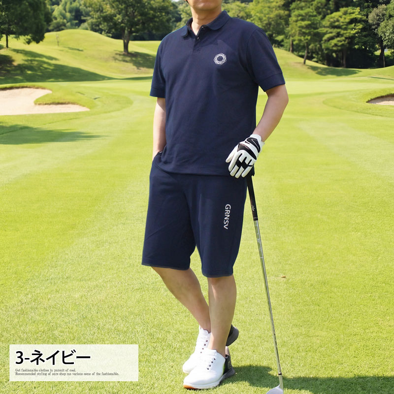 ゴルフウェア セットアップ 上下 メンズ GIORNO SEVEN ジョルノセブン ゴルフポロシャツ ハーフパンツ ショートパンツ 半袖 春夏 COOLMAXかのこ素材 | ブランド登録なし | 03