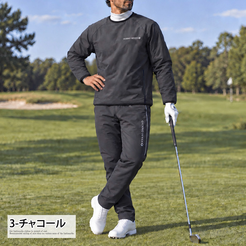 ゴルフ 中綿セットアップ上下 メンズ ゴルフウェア 中綿スニードジャックプルオーバー 中綿ゴルフパンツ GIORNO SEVEN ジョルノセブン アウター ブルゾン 秋冬 | ブランド登録なし | 03