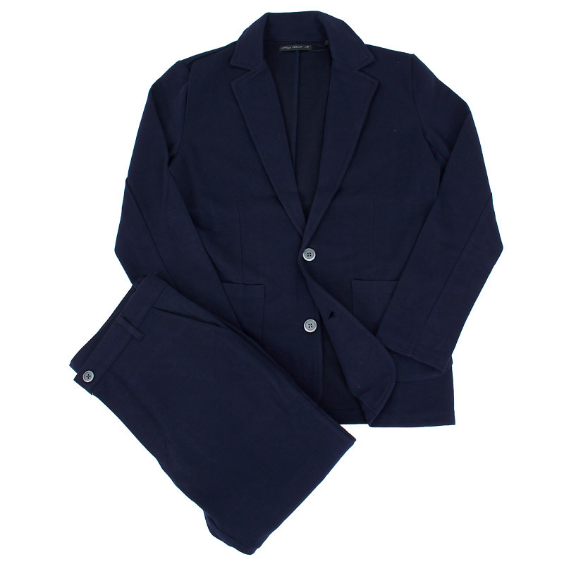 セットアップ メンズ カジュアルスーツ 上下セット カルゼ織りスウェット ストレッチ 無地 テーラードジャケット テーパードパンツ 黒 ブラック グレー ネイビー | ブランド登録なし | 02