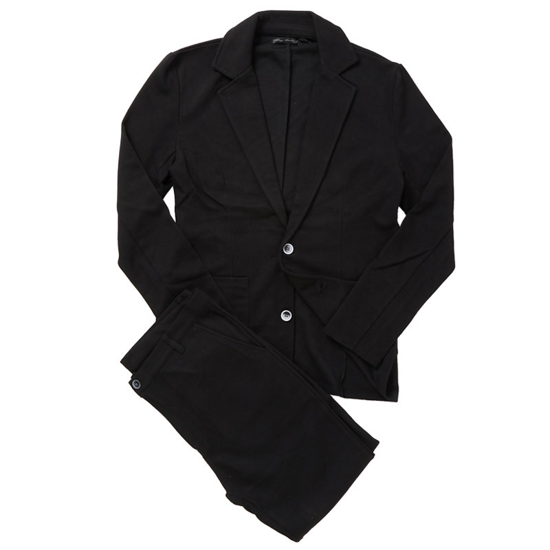 セットアップ メンズ カジュアルスーツ 上下セット カルゼ織りスウェット ストレッチ 無地 テーラードジャケット テーパードパンツ 黒 ブラック グレー ネイビー | ブランド登録なし | 03