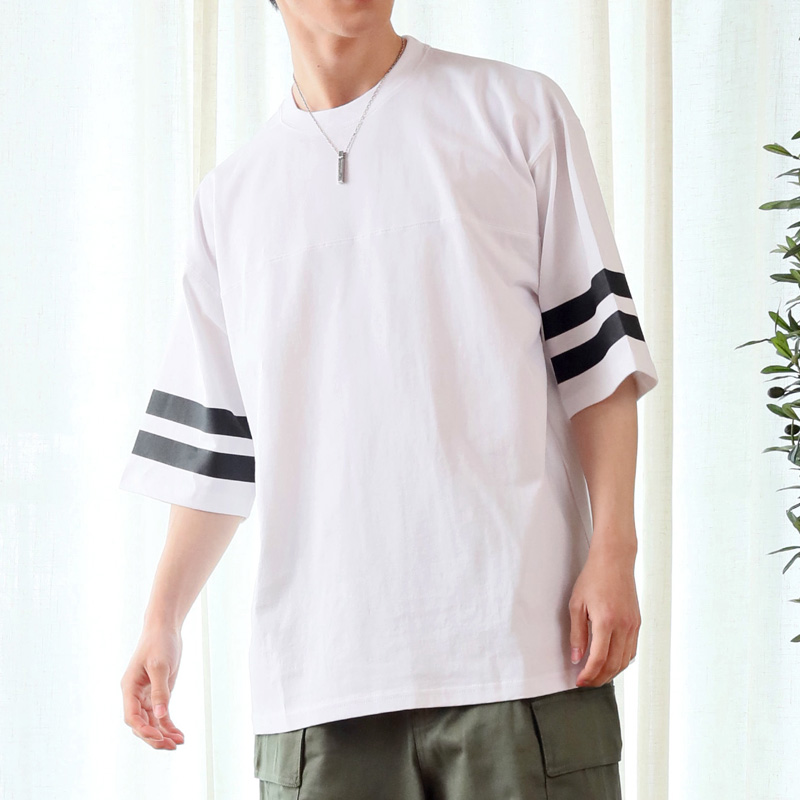 フットボールTシャツ メンズ ワイドシルエット オーバーサイズ