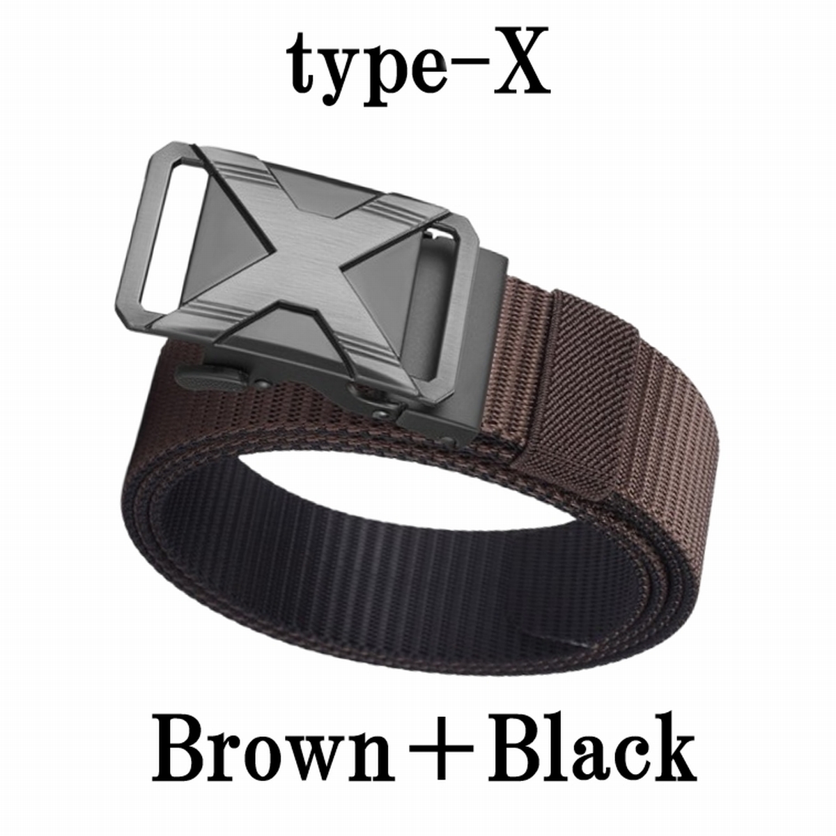 ベルト ゴルフ オートロック メンズ 穴なし 無段階 ナイロン リバーシブル 大きい 両面 裏表 ブラック スポーツ おしゃれ バックル 人気 黒 爆買 | ブランド登録なし | 03