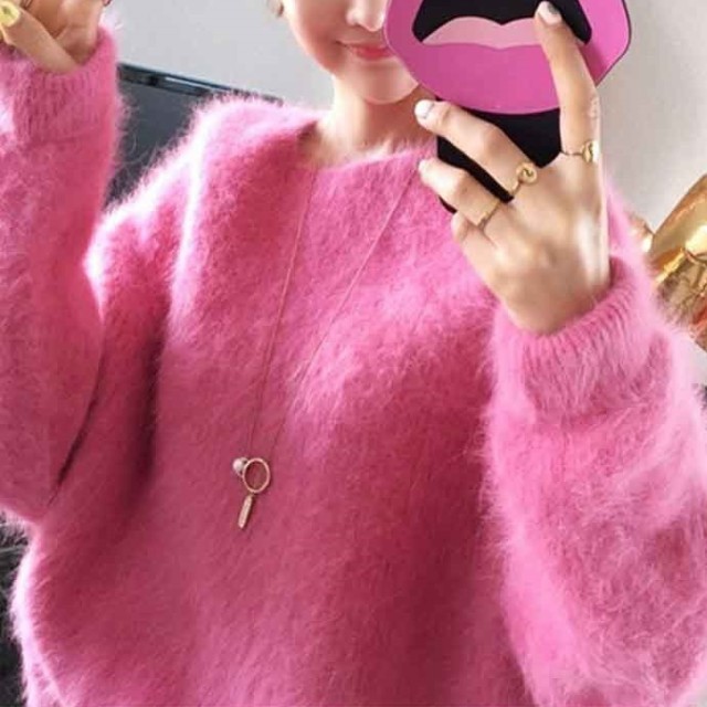 ニット セーター モヘア ゆるニット ふわふわ ゆったり 長袖
