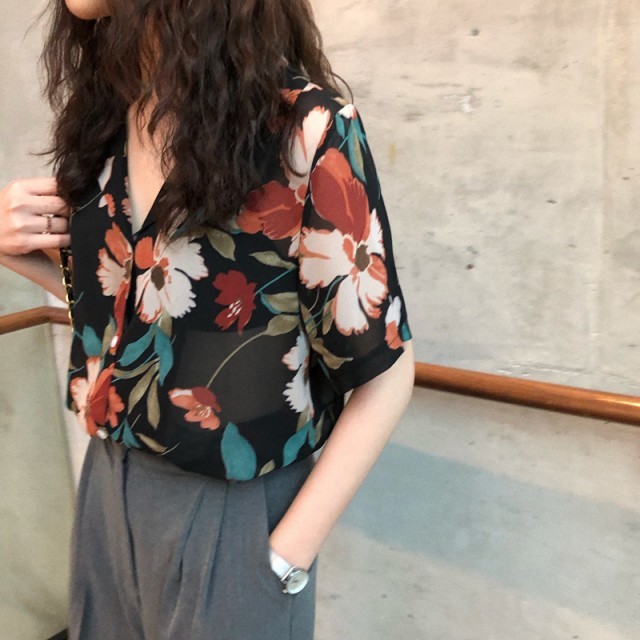 トップス ブラウス シフォンシャツ アロハシャツ レディース