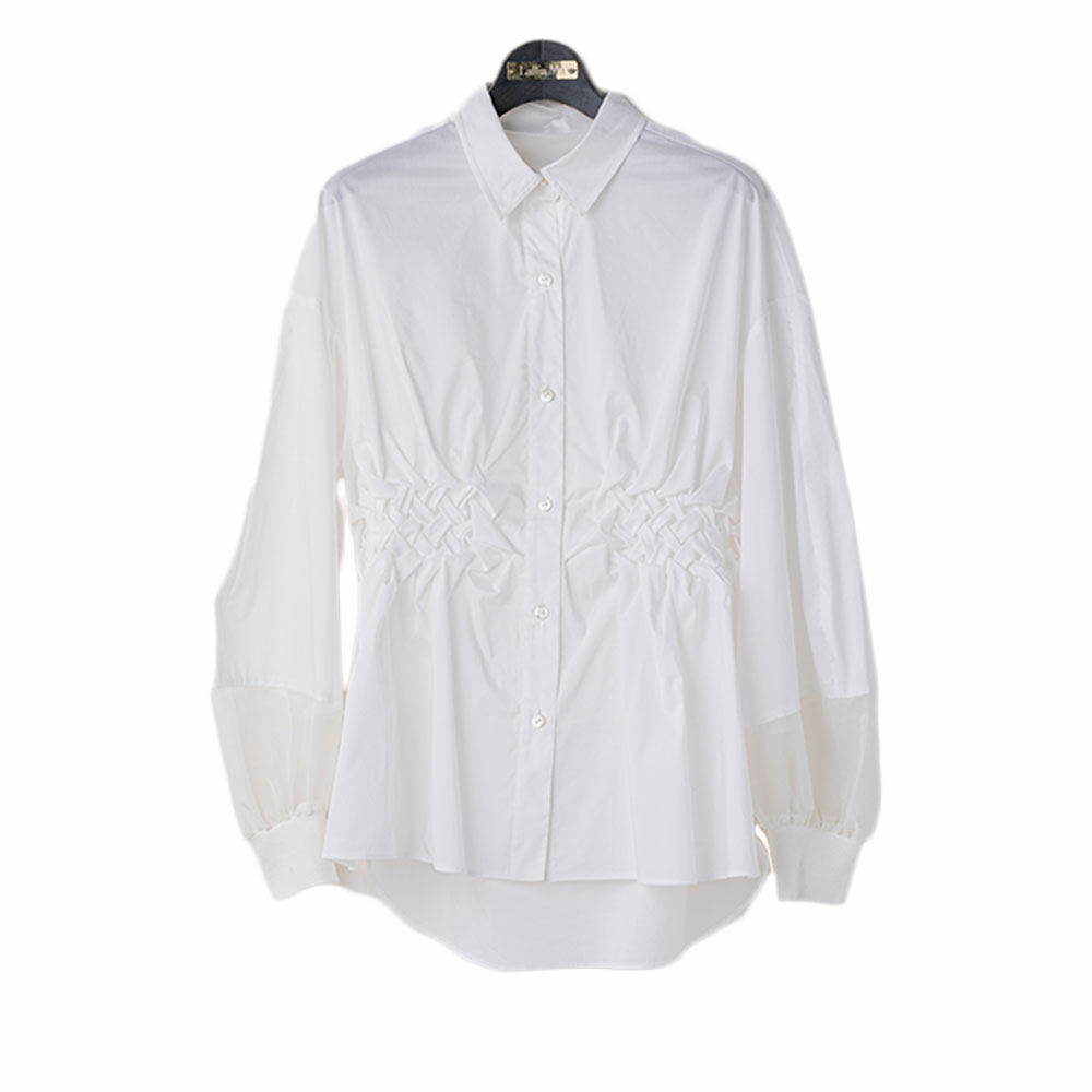 Lallia Mu ラリアムー ウエスト バスケット シャツ ブラウス