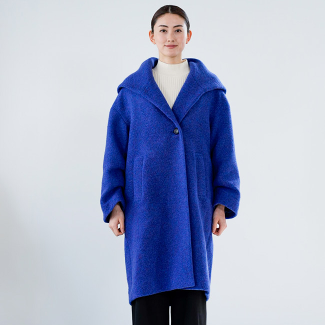 Lallia Mu ラリアムー ビッグカラー スライバーコート レディース