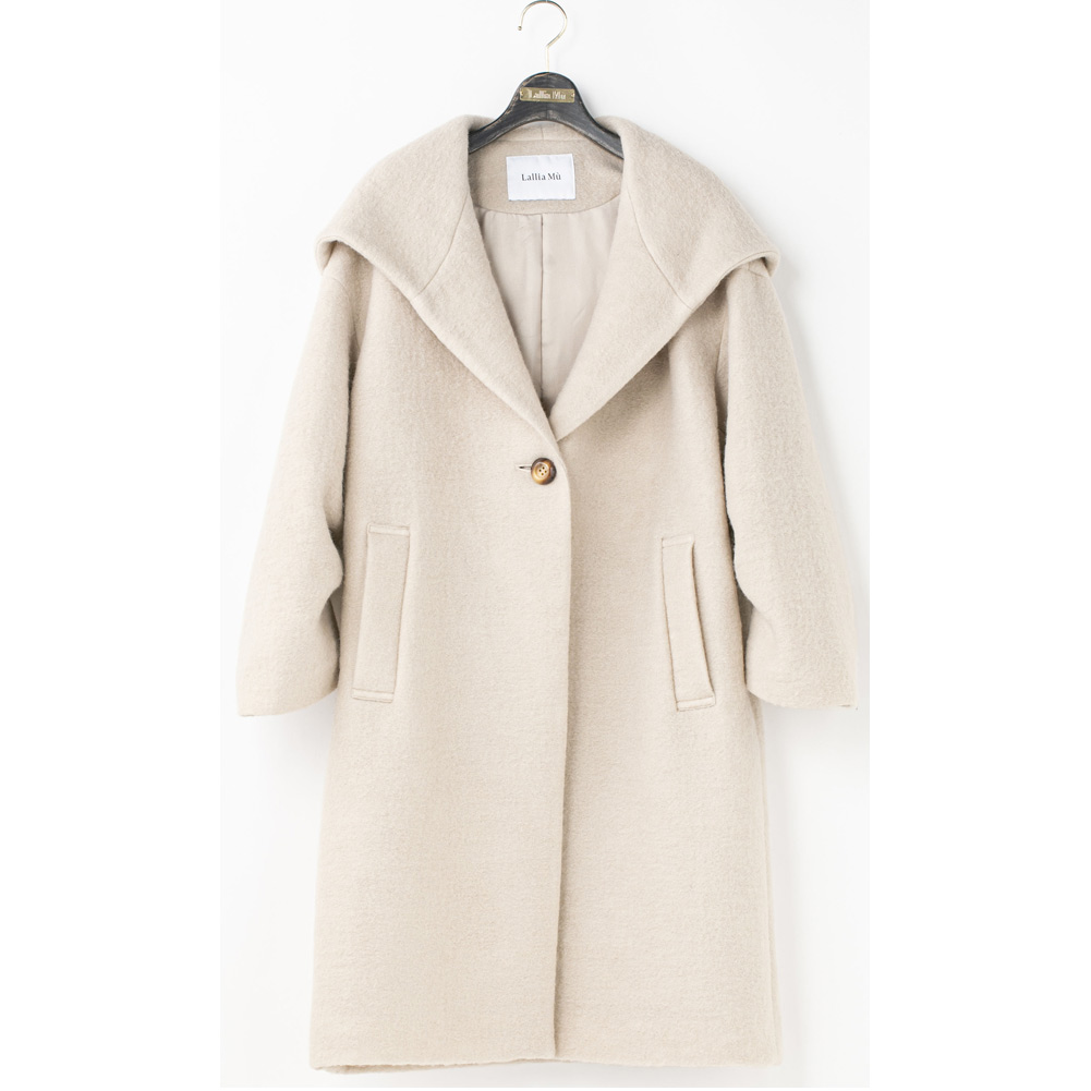 Lallia Mu ラリアムー ビッグカラー スライバーコート レディース