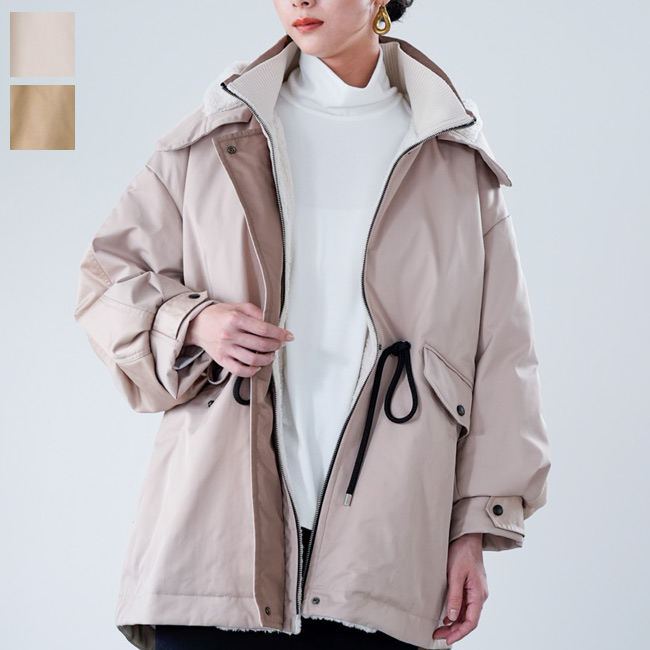 Lallia Mu ラリアムー ボアフード パファー ミドルコート