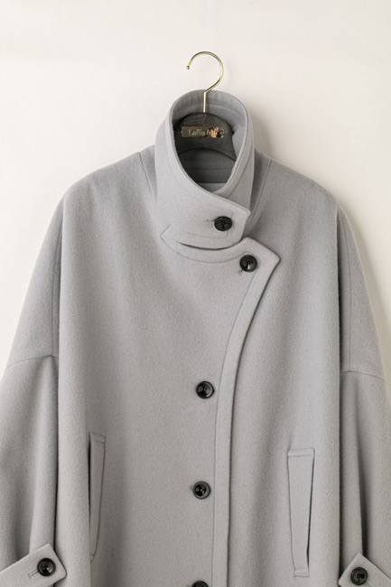 Lallia Mu ラリアムー スタンドカラー フレアコート レディース