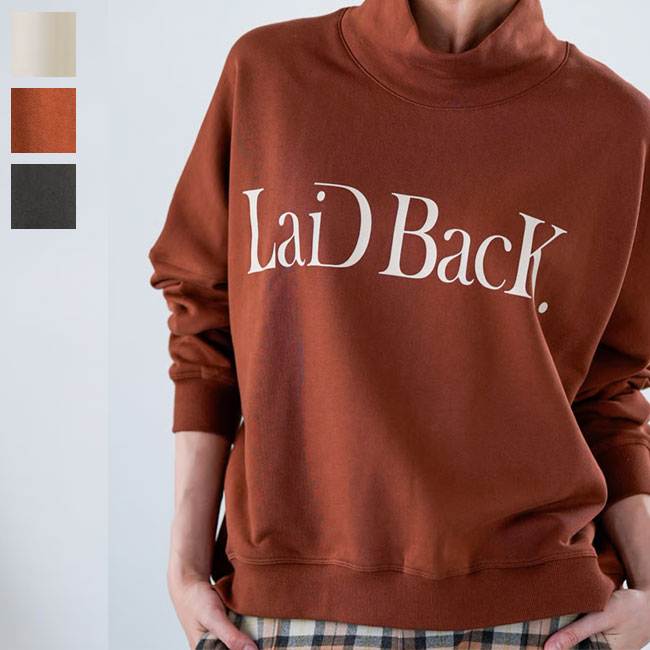 Lallia Mu ラリアムー スタンドネック ロゴ プルオーバー