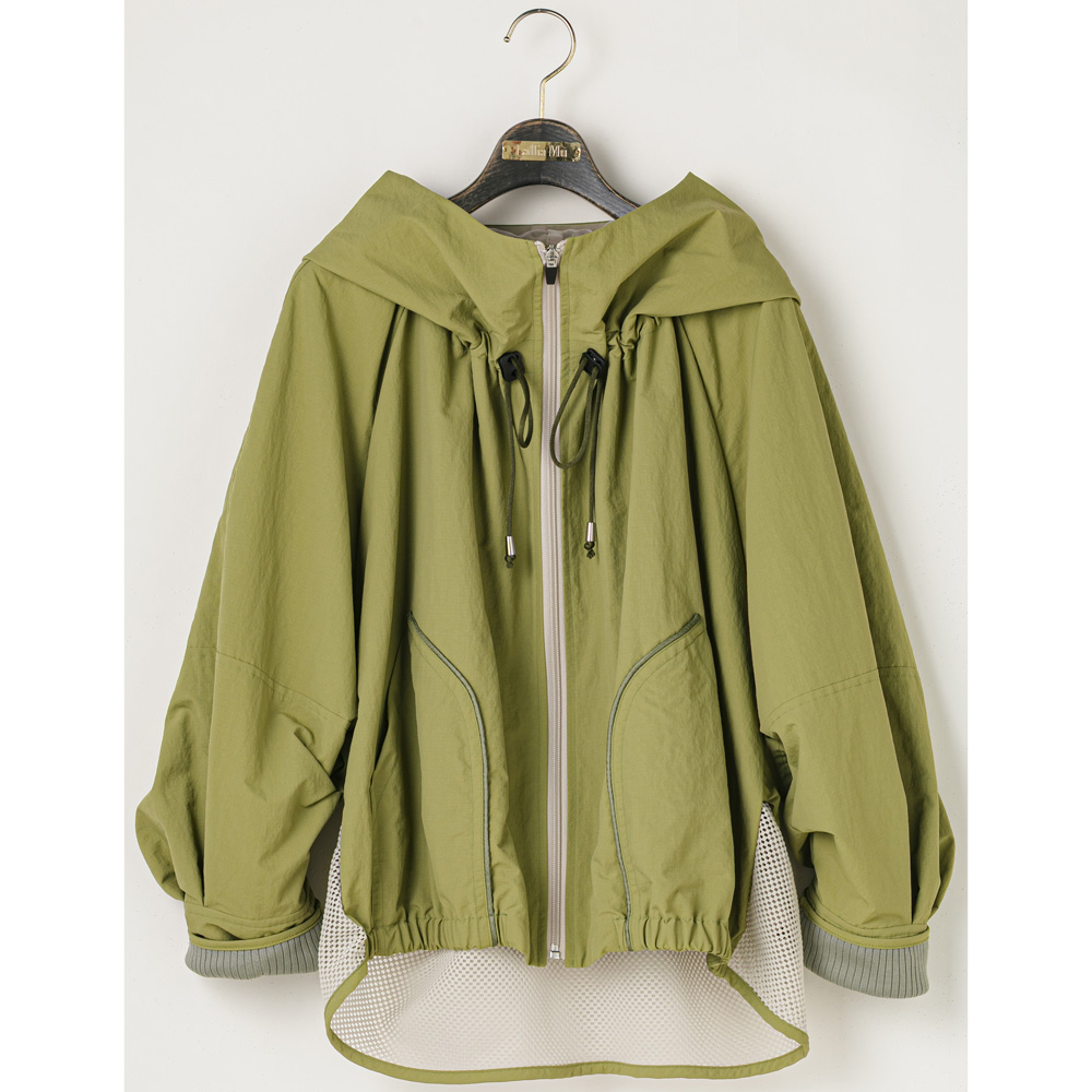 Lallia Mu ラリアムー チェック メッシュ ダブルジャケット レディース