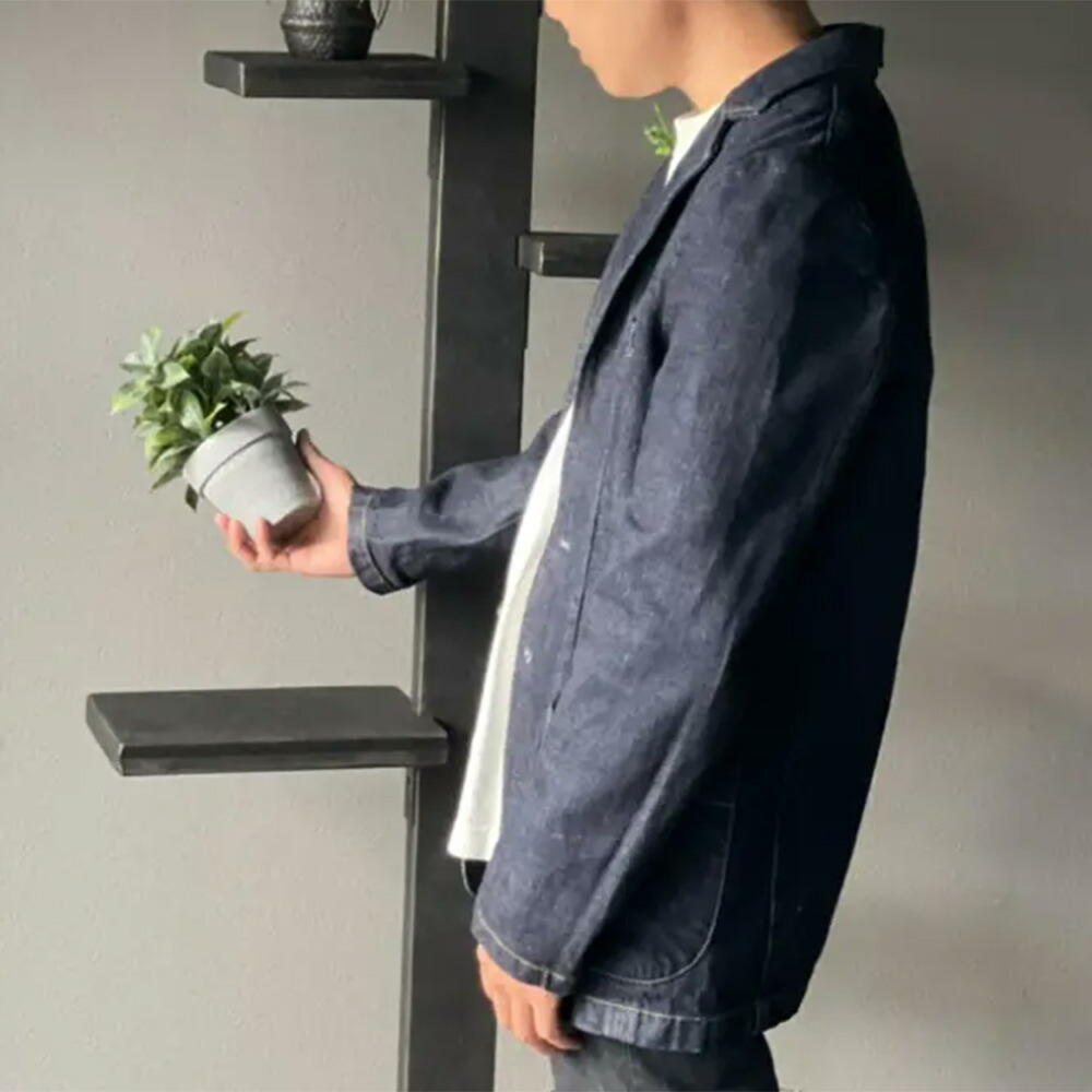 【seven fairy 】テーラードジャケット ブラック/デニム 福山ファクトリーギルド F.F.G テーラードジャケット デニム