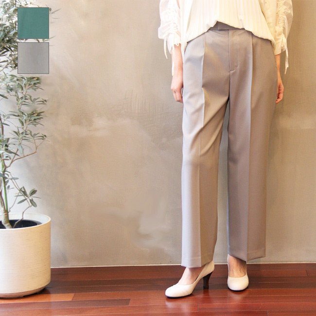 ( SALE 30%OFF )dolly sean ドリーシーン ストレッチツイル セミフレア パンツ ロングパンツ ボトムス レディース ウエストゴム オフィス m-8045 ( 正規取扱店 ) | 