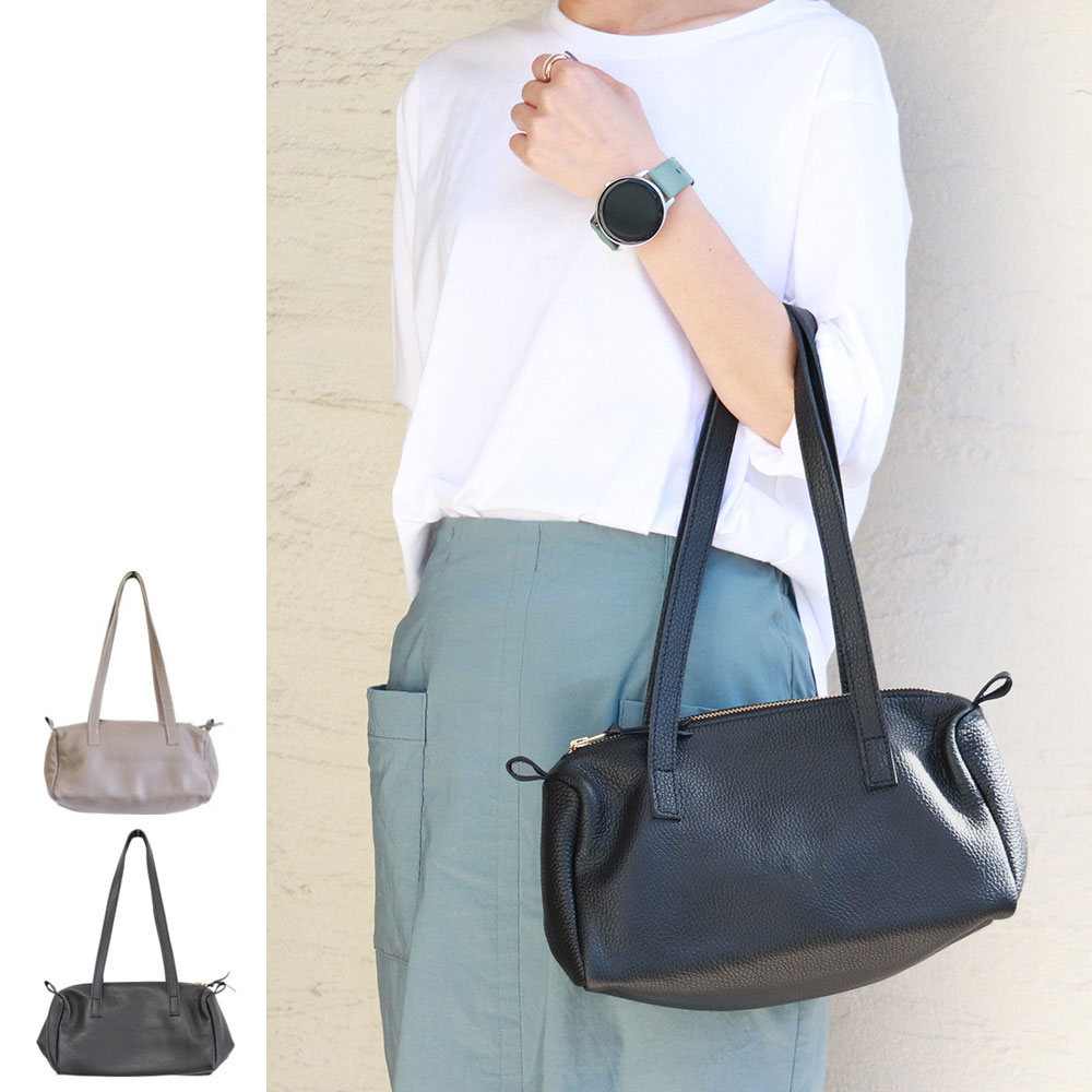 MARINEDAY マリンデイ シュリンクカウレザー ボストンバッグ