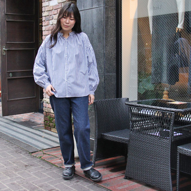 MANON（マノン） ストライプ アミカルシャツ ブラウス レディース
