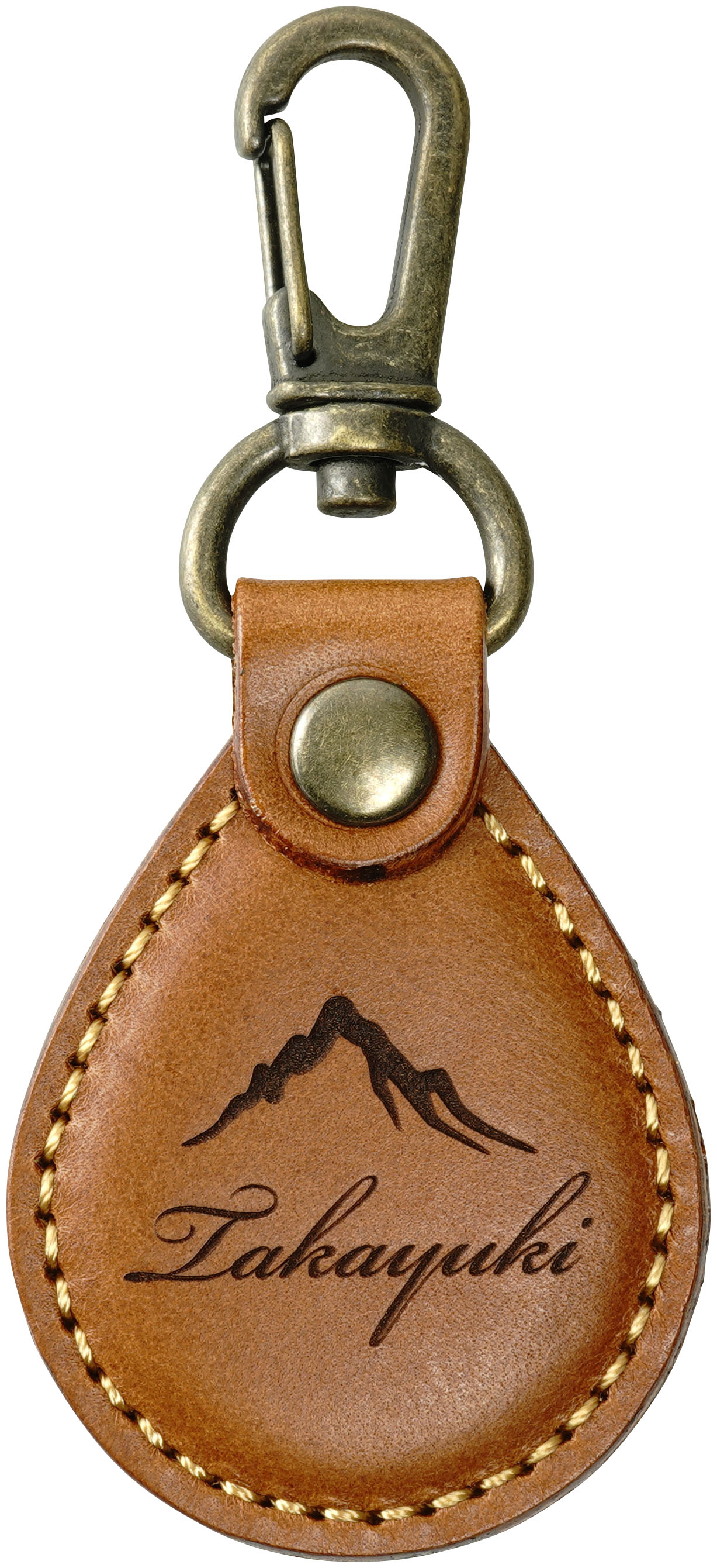 名入れ ドロップ キーホルダー 名前 刻印 革 革茶屋 牛本革 記念日