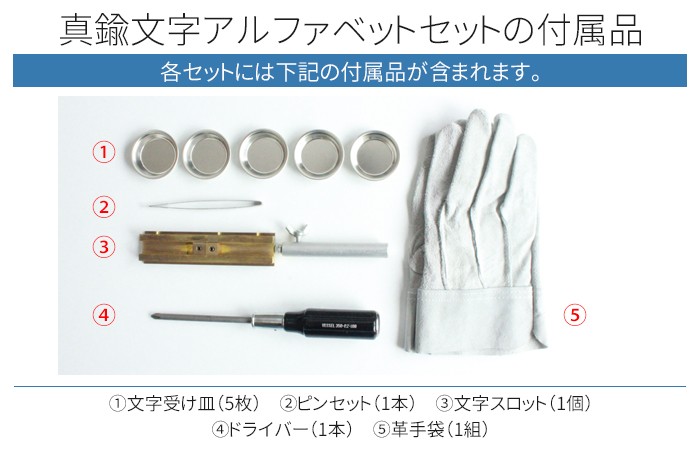 名入れ用の文字セットの付属品