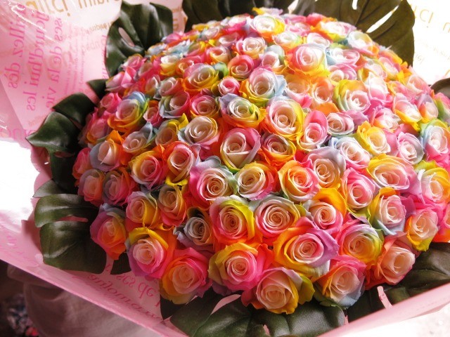 レインボーローズ プリザーブドフラワー