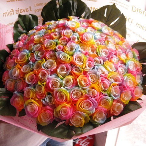 レインボーローズ プリザーブドフラワー