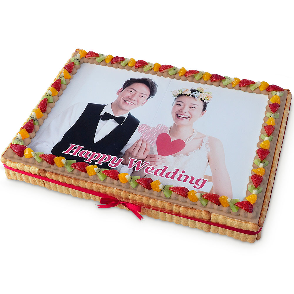 写真ケーキ スクエア型 フルーツ生チョコクリーム 50×34cm
