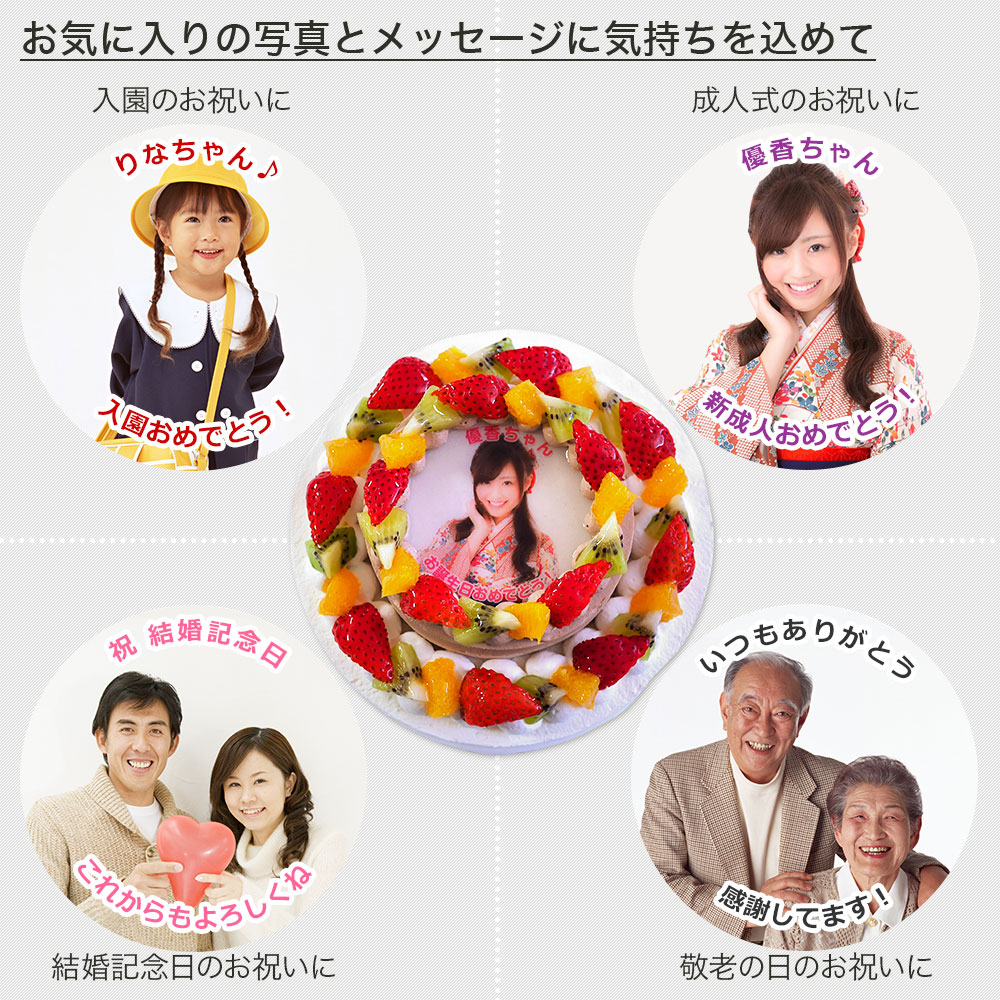 写真ケーキ ダブルタワーケーキ ミニ