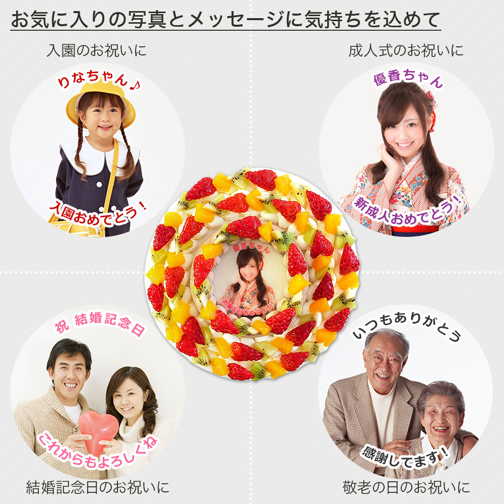 写真ケーキ ダブルタワーショートケーキ