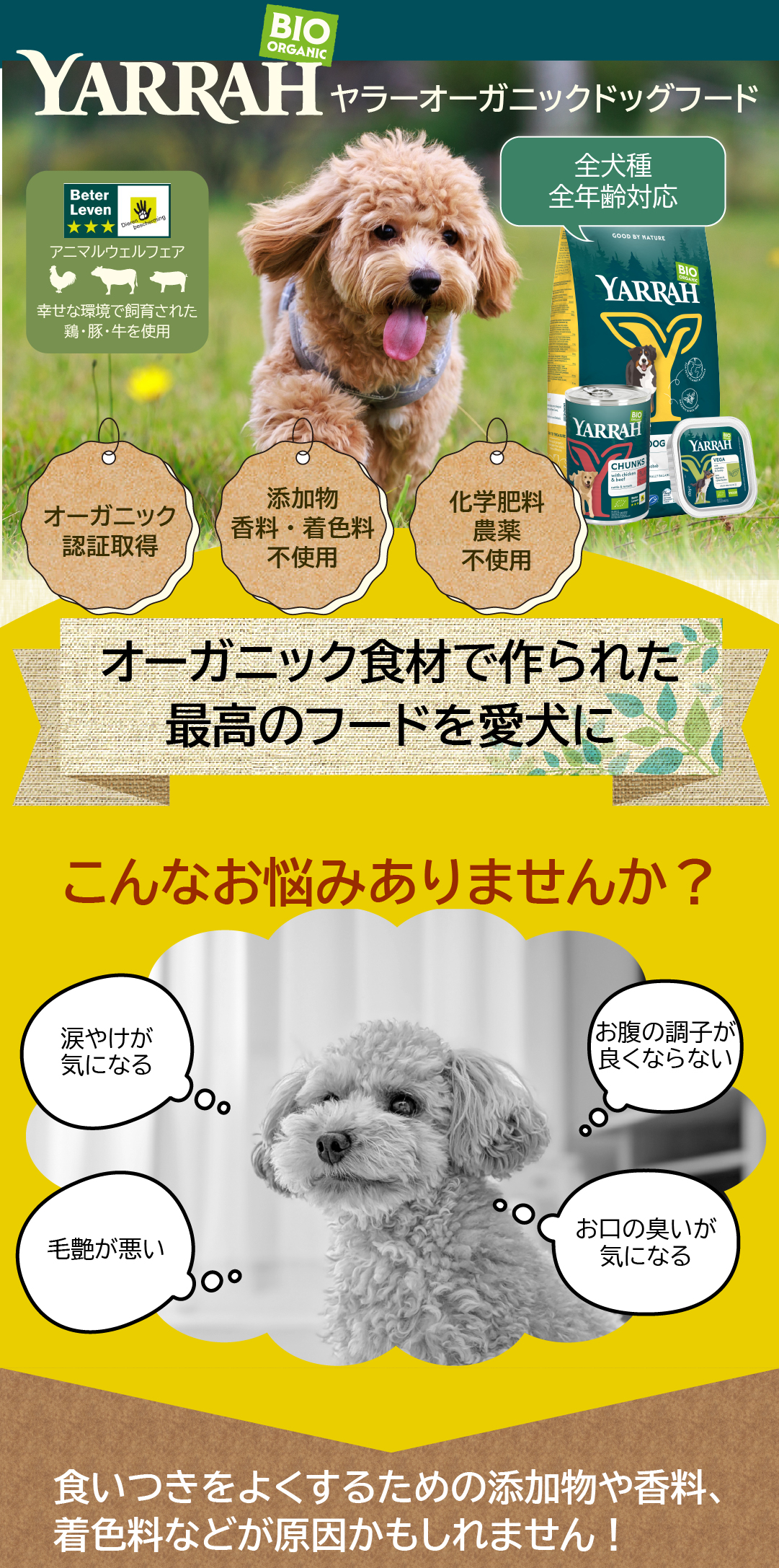 YARRAH（ヤラー） ドッグフードチキン10kg オーガニック 遺伝子