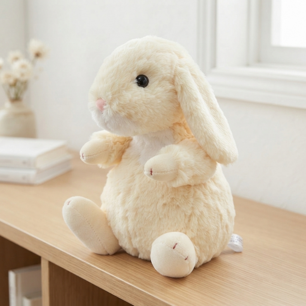 ぬいぐるみ うさぎ ロップイヤー Mサイズ アイボリー ベージュ ピンク