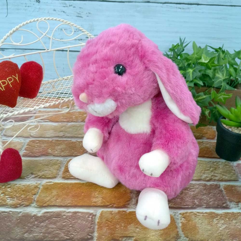 うさぎ ぬいぐるみ ロップイヤー ウサギ フューシャ ピンク Mサイズ