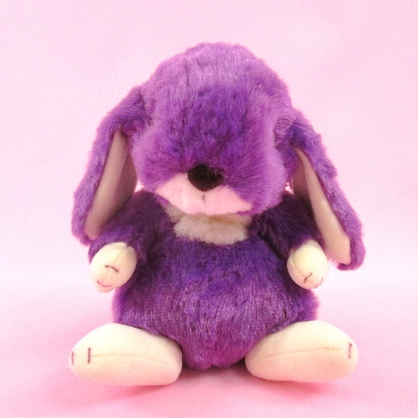 NJ☆ レトロ　紫色のウサギのぬいぐるみ ロップイヤー うさぎ ぬいぐるみ グレープ 紫 パープル Sサイズ うさぎ