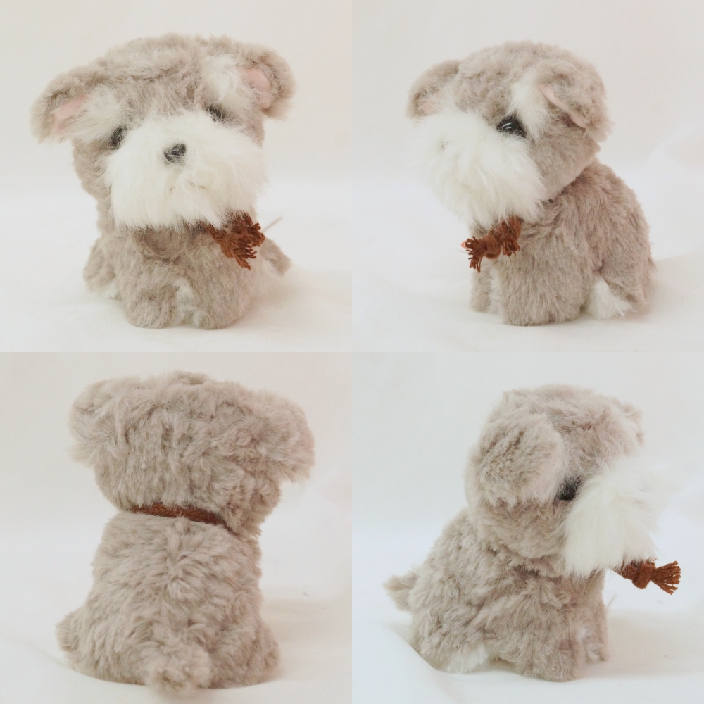 犬のぬいぐるみプチお座りドッグ《ミニチュアシュナウザー