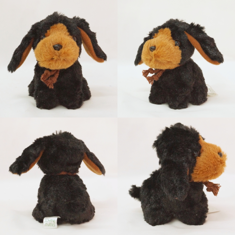 犬のぬいぐるみ プチお座りドッグ ダックスフンド・ブラックタン