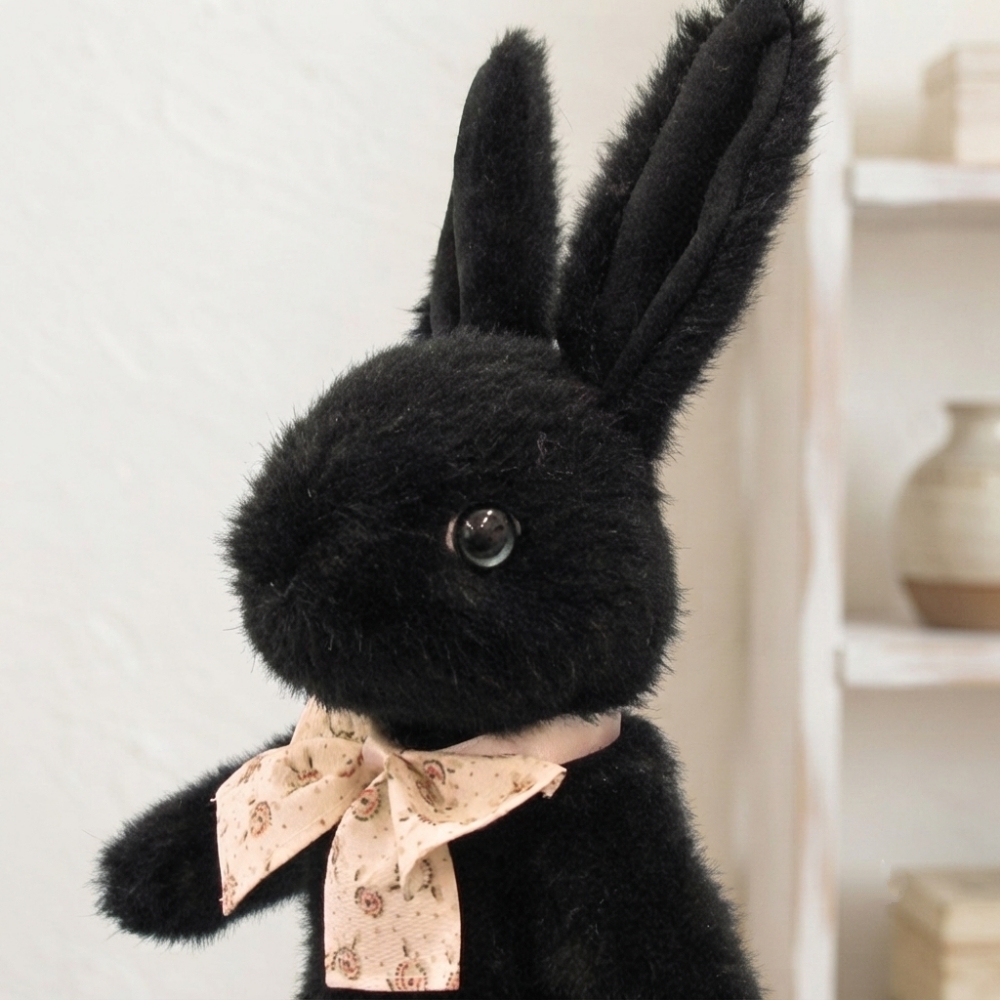 ぬいぐるみ うさぎ 日本製 立ち耳 黒 白 うさぎのぬいぐるみ 大きい
