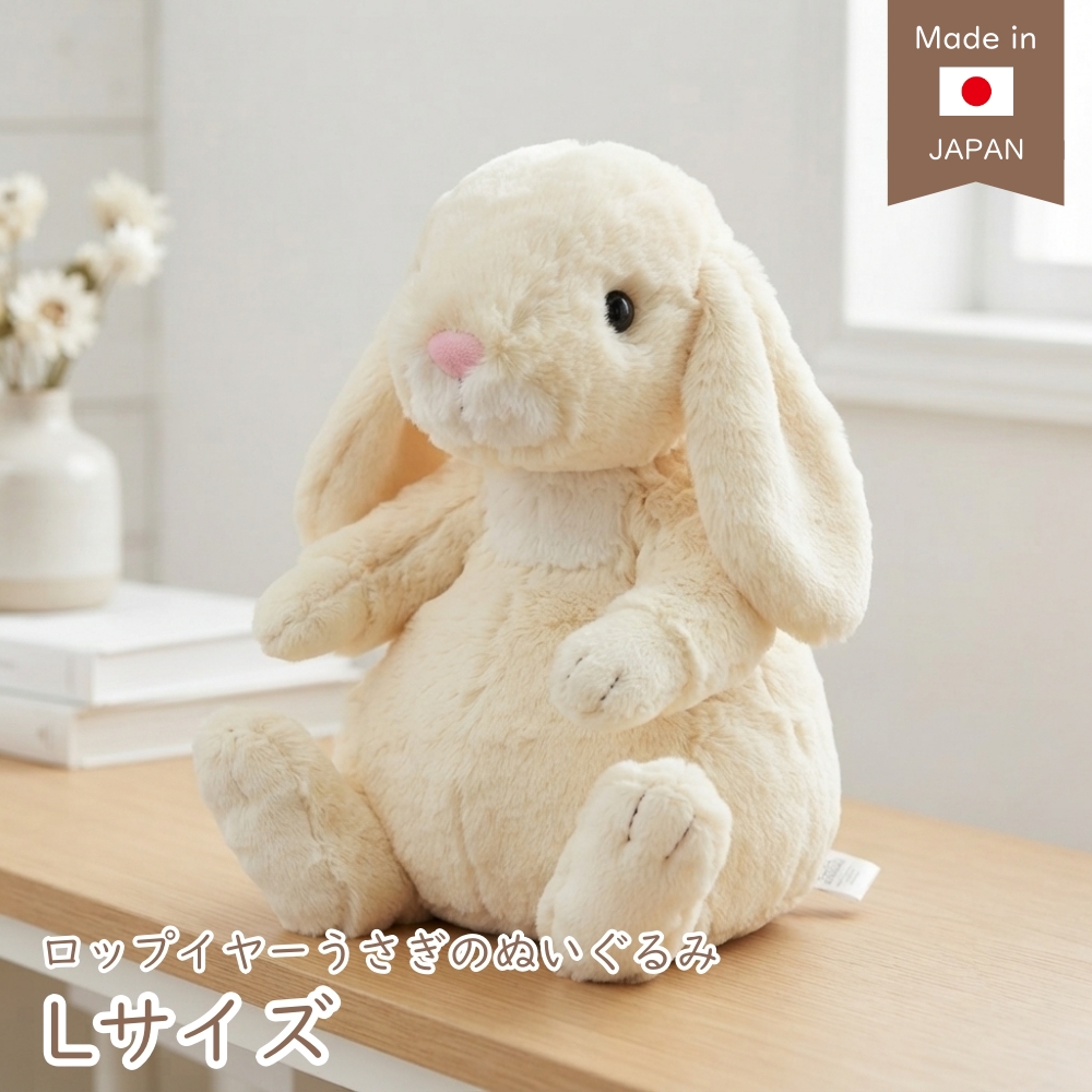 霞桜ちゃん でかでか親うさ ロップイヤー うさぎ ハンドメイド ぬいぐるみ うさぎのぬいぐるみ ロップイヤー Lサイズ 30cm 日本製