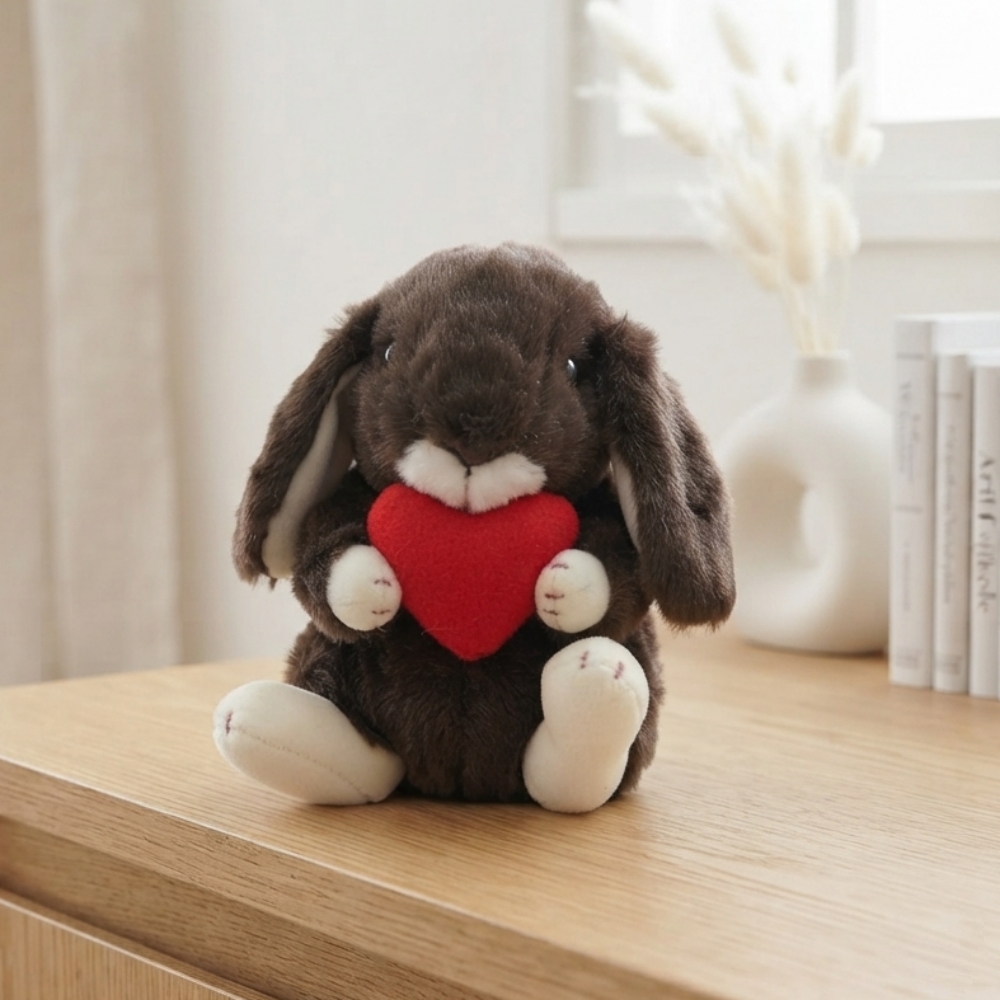 うさぎ ぬいぐるみ ロップイヤー ハート Sサイズ ホワイト ピンク