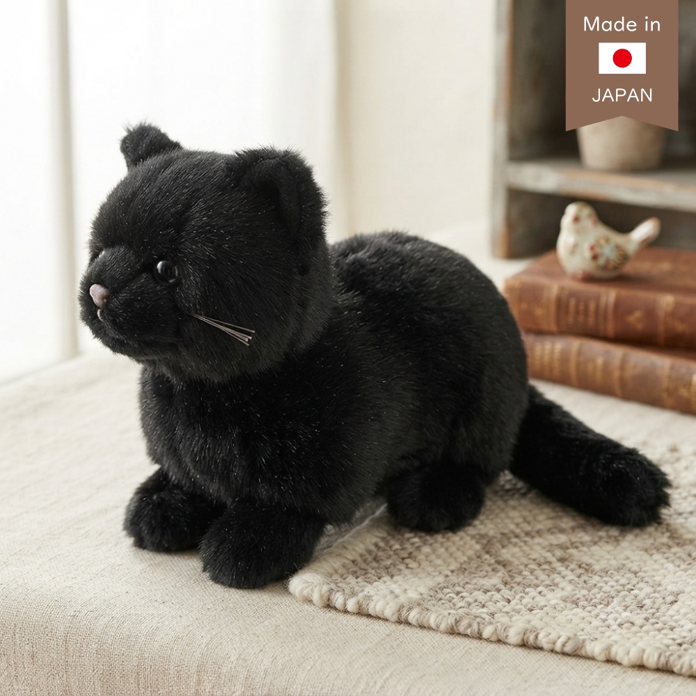 ぬいぐるみ 猫 マンチカン 黒猫 白猫 日本製 短足 ねこ ネコ ねこの