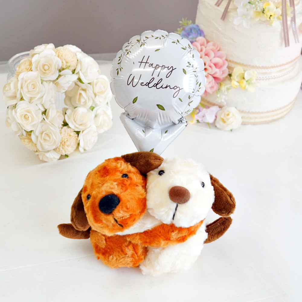 祝電 電報 結婚式 ぬいぐるみ電報 めちゃラブわんこ＋バルーン 犬 誕生日 発表会 プレゼント 入籍祝い 退職祝い 周年 祝い 入学式 卒業式 合格祝い 出産祝い | ブランド登録なし | 05