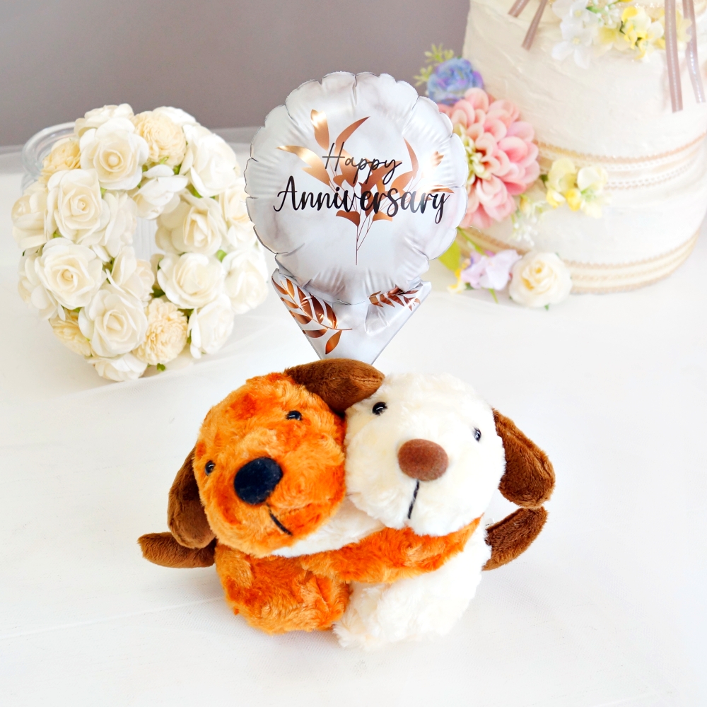 祝電 電報 結婚式 ぬいぐるみ電報 めちゃラブわんこ＋バルーン 犬 誕生日 発表会 プレゼント 入籍祝い 退職祝い 周年 祝い 入学式 卒業式 合格祝い 出産祝い | ブランド登録なし | 09