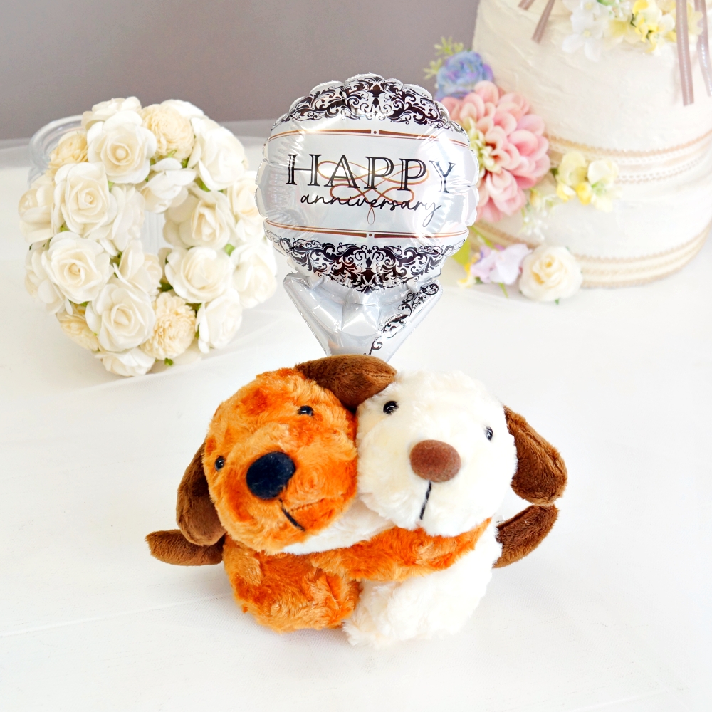 祝電 電報 結婚式 ぬいぐるみ電報 めちゃラブわんこ＋バルーン 犬 誕生日 発表会 プレゼント 入籍祝い 退職祝い 周年 祝い 入学式 卒業式 合格祝い 出産祝い | ブランド登録なし | 10