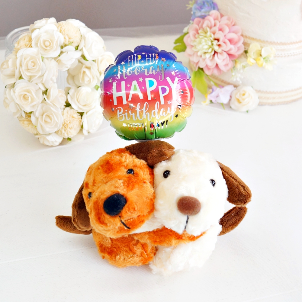 祝電 電報 結婚式 ぬいぐるみ電報 めちゃラブわんこ＋バルーン 犬 誕生日 発表会 プレゼント 入籍祝い 退職祝い 周年 祝い 入学式 卒業式 合格祝い 出産祝い | ブランド登録なし | 16
