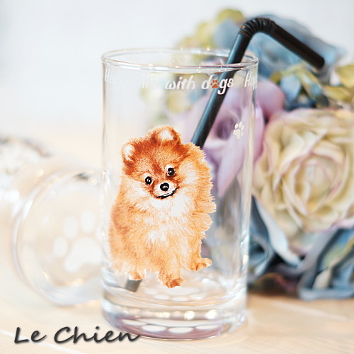 グラス タンブラー(ポメラニアン)犬 ガラスのコップ 日本製 230cc わん