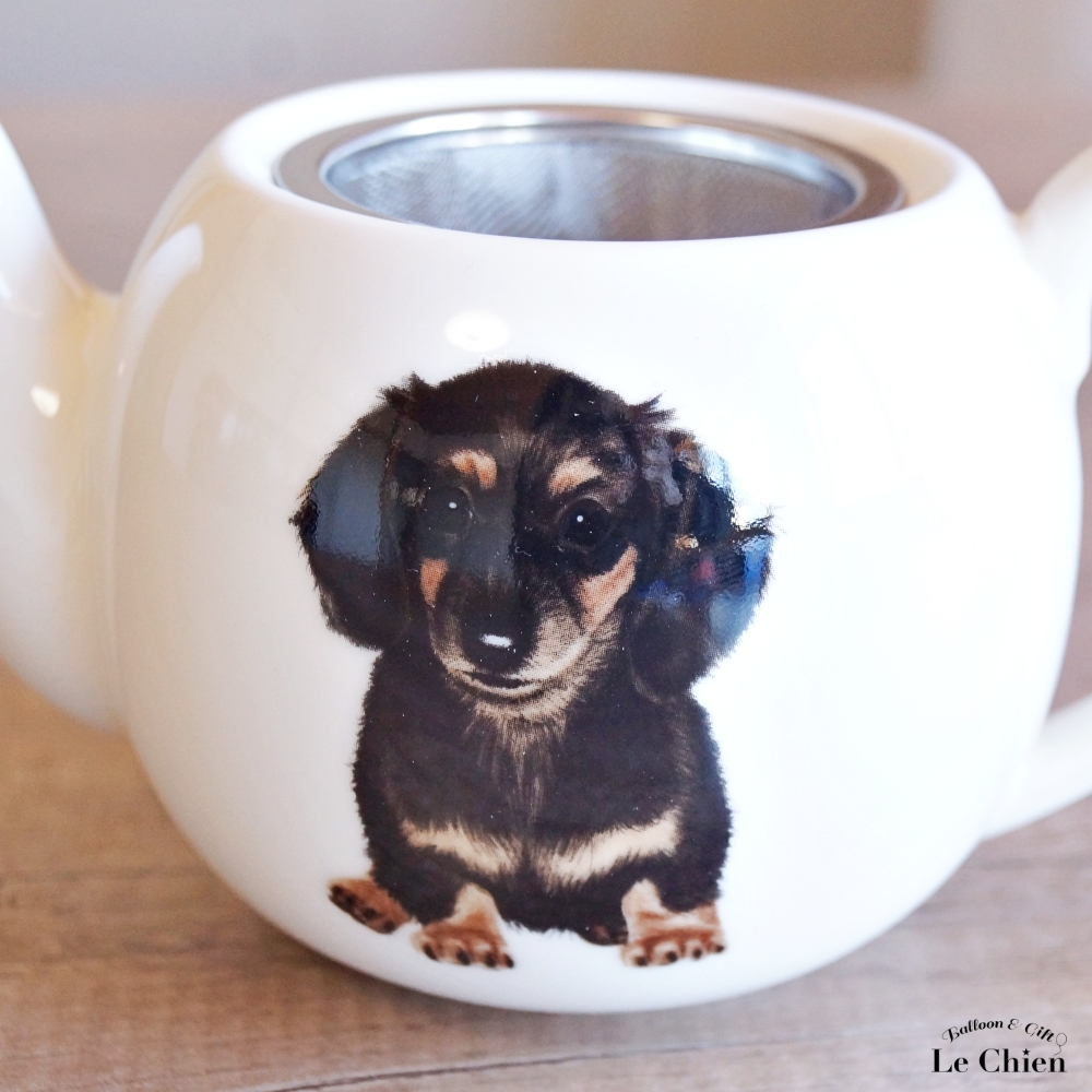 犬 ダックスフンド ティーポット 茶こし付き かわいい 急須 お茶 紅茶