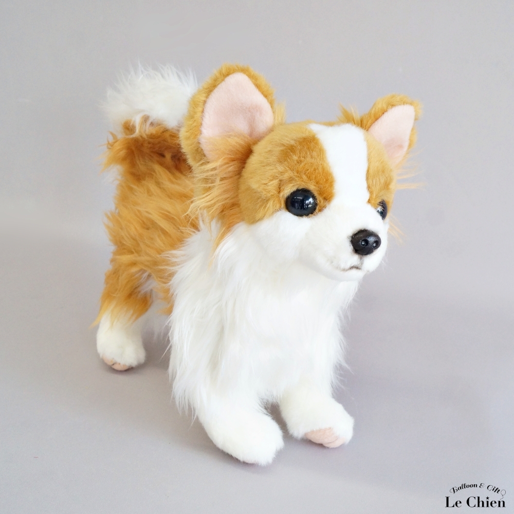 チワワ　ぬいぐるみJohnny's Factory 犬 茶色と白 約30cm 犬 ぬいぐるみ チワワ フォーン リアル 立ち チワワのぬいぐるみ 犬の