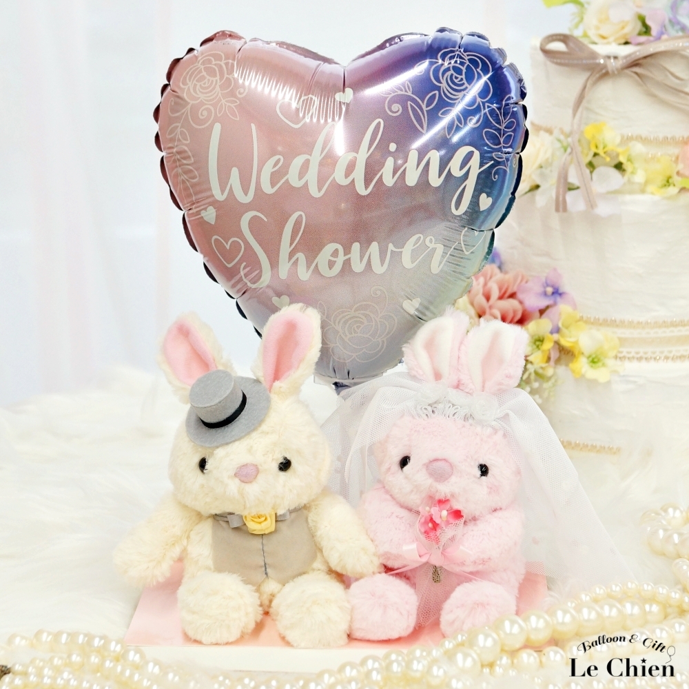 ウエディングバルーンドール バルーン電報 ぬいぐるみ電報 結婚式 バルーン うさぎ ウェディング
