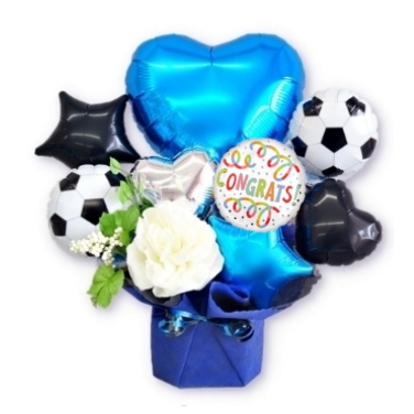 サッカー バルーン バルーン電報 名入れ 祝電 結婚式 誕生日 卒業 祝い