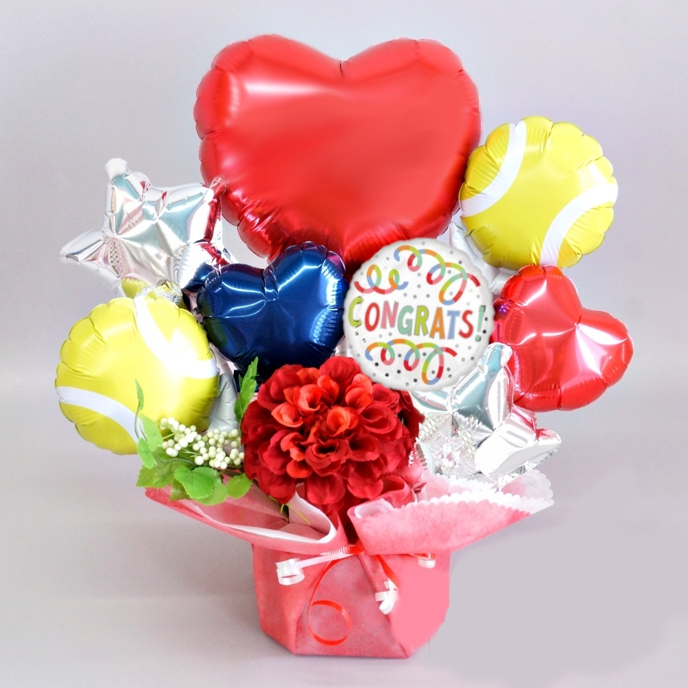 テニス バルーンギフト アレンジメント誕生日 記念日 卒業式 引退祝い