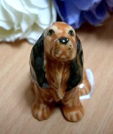 磁器製 フィギア 犬 コッカー・スパニエル ブ...の詳細画像1